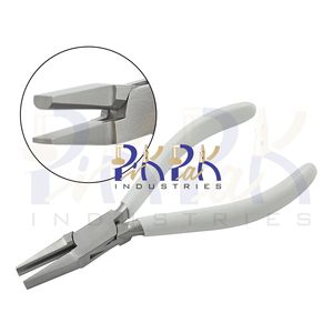 Pince à bec plat semi-plate en acier inoxydable de 160 mm, mâchoires lisses, poignées en PVC à ressort, dénudeur de fils robuste, pour la fabrication de bijoux et le bricolage - Product Image 1