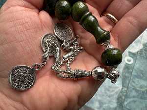 Luxury Dark Green Resin Tasbih Handmade Islamic Prayer Beads Premium Misbaha Muslim Spiritual Gift Elegant <b>Rosary</b> - Product Image 3