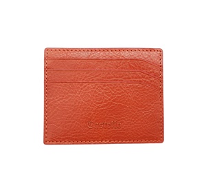Haute qualité fait à la main Castello cuir de vachette hommes porte-carte livraison rapide fermeture ouverte Orange vert Olive bas quantité minimale de commande liquidation - Product Image 4