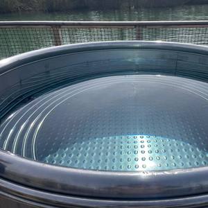 Jacuzzi autoportant en acier inoxydable 304 de 160 cm avec 1 lumière LED, couvercle en cèdre rouge et 1 escalier pour villa extérieure - Product Image 2