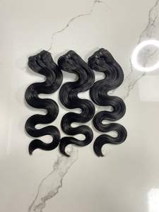 Cuerpo ondulado doble dibujado doble trama 100% extensiones de cabello humano vietnamita cutícula alineada tejido cabello buen precio para mujeres negras - Product Image 3