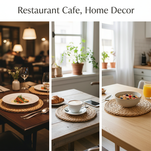 Set de table rond en rotin tressé naturel fait main, écologique, résistant à la chaleur, décoration de table à manger, vente en gros OEM Vietnam - Product Image 2