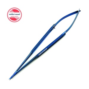 Tijeras con mango de microresorte, mango redondo de 7 " / 8mm D, puntas STR, tijeras quirúrgicas médicas, instrumentos quirúrgicos - Product Image 5