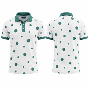 Polo homme personnalisé noir à pois, bords noirs fins et lisses, manches courtes, décontracté, en mélange de coton, pour le golf, design estival - Product Image 6