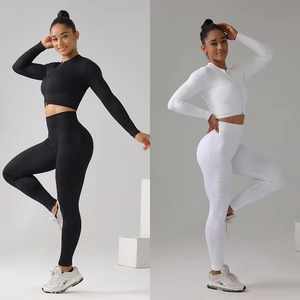 Conjunto Deportivo de Yoga sin Costuras de Alta Calidad con Cierre de Cremallera, 6 Piezas, Leggings y Sujetador Deportivo para Mujer - Product Image 2