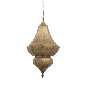 Portavelas de metal estilo europeo, acabado en color dorado, decoración vintage, linterna colgante y lámpara para ideas de decoración de jardín y césped. - Product Image 2