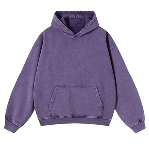 เสื้อฮู้ดดี้สไตล์เรโทรยอดนิยมแบบย้อมสีเอซิด สีดำล้วนสำหรับผู้ชาย เสื้อฮู้ดดี้ย้อมสีเอซิดสไตล์สตรีทแวร์ใหม่สำหรับผู้ชาย - Product Image 1
