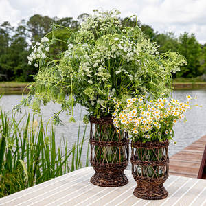 เชิงเทียนเฮอริเคนวิลโลว์บ้านไร่แบบชนบทโคมไฟไม้หรูหราพร้อมโถเทียน - Product Image 2