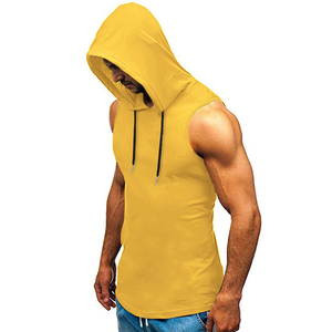 Men Bodybuilding Gym Training <b>Workout</b> Running Sleeveless <b>Hoodies</b> Slim Fits Cotton Polyester Pullover Sleeveless Hoodie - Product Image 2