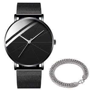 Men's <b>Watches</b> <b>Black</b> Dial Mesh Band Sport Quartz Wrist <b>Watch</b> 6213 - Product Image 4