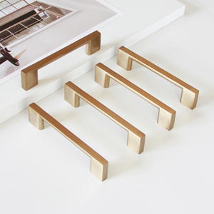 Poignée de meuble en alliage de zinc moderne et minimaliste, finition champagne, durable, écologique, pour cuisine, salle à manger, commode, chambre - Product Image 3