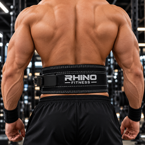 Cinturón de Levantamiento de Pesas Rhino Fitness de Neopreno Negro con Soporte Lumbar Ajustable y Hebilla de Palanca para Adultos - Product Image 2