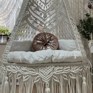 Macrame patio <b>swing</b>,Macrame <b>swing</b>,Macrame white <b>hammock</b>,Macrame hanging <b>swing</b>,Macrame - Product Image 1