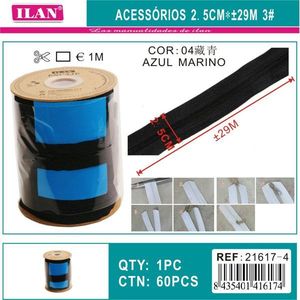 Cerniera Ilan 2,5 cm x 29 m 3 #   Blu navy per accessori di abbigliamento - Product Image 3