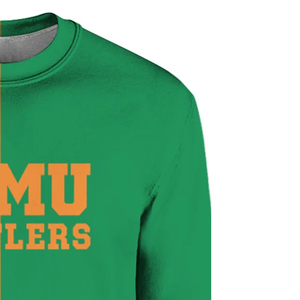 เสื้อสเวตเตอร์คอกลมทรงปกติสำหรับผู้ชาย ผ้าผสมโพลีเอสเตอร์/คอตตอน เนื้อหนา บุขนด้านใน แขนยาว สีพื้น เป็นมิตรต่อสิ่งแวดล้อม - Product Image 5