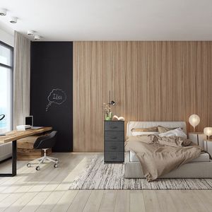 Cassettiera a 4 livelli in tessuto con 4 cassetti estraibili, struttura in metallo e piano in legno per l'organizzazione di soggiorno, armadio e camera da letto - Product Image 3