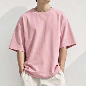Camiseta Oversize Personalizada para Hombre, Algodón Grueso, Hombros Caídos, Estilo Urbano, Lisa, con Espacio para Logotipo OEM, Corte Holgado - Product Image 6