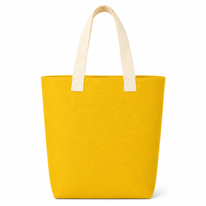 AMANI Yellow Jute Tote <b>Bag</b> with Screen Printed Pattern <b>Medium</b> <b>Size</b> Hand Length Handle for Beach & Daily Use - Product Image 3