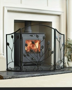Sunburst Arch Metal Fireplace <b>Screen</b> Three Panel Folding Fine Mesh Spark Guard Freestanding Hearth <b>Protector</b> Bronze Finish - Product Image 6