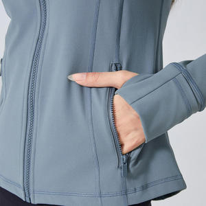 Veste de sport en nylon extensible à fermeture éclair intégrale pour femme Roregal, automne-hiver, manches longues, course à pied, entraînement, fitness, vêtements de sport - Product Image 3