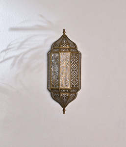 Golden Moroccan Wall <b>Sconce</b> Lantern Brass Intricate Cutout Design Home Decoration Professional Lighting - Product Image 6