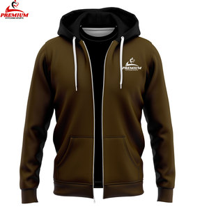 Fabricant de vêtements OEM – Sweat à capuche zippé personnalisé en molleton épais de coton, imprimé délavé à l'acide pour homme - Product Image 1
