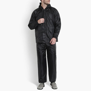 <b>Summer</b> Black Waterproof Hooded Windbreaker Set <b>Men's</b> Solid Color Windbreaker Shorts Set Polyester/Cotton Custom Logo Design - Product Image 1