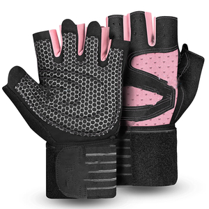 Gants de fitness en cuir respirants de couleur unie pour activités de plein air et de gym - Product Image 1