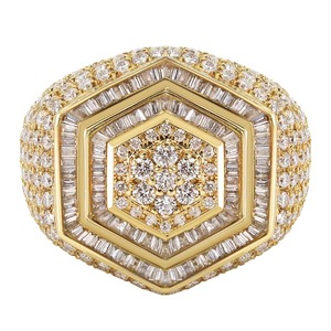 Hot Selling VVS Diamond Brilliant Cut 925 Sterling Silver <b>Fine</b> <b>Ring</b> for Weddings Cut Gold Plating Hip-Hop Style for Men Women - Product Image 1