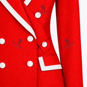 Delta |   Sigma |   Blazer d'affaires croisé Theta pour femme, veste de smoking de qualité supérieure, coupe moderne, revers pointus, sur mesure - Product Image 2