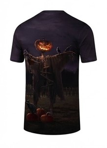 Men Halloween <b>Party</b> T <b>Shirt</b> Digital Printed Cotton Cartoon Graphic Casual Streetwear Regular Fit Crew Neck Short Sleeve - Product Image 3