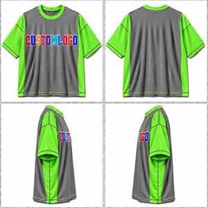 T-shirt à manches courtes gris-vert pour homme avec logo personnalisé, 100% coton, col rond, imprimé avec des lettres, design sportif, séchage rapide, surdimensionné, doux, 220g - Product Image 5