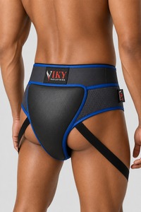 Protège-guêtres de boxe en cuir noir avec bordure rose, équipement de protection pour hommes, léger, ajustement élastique, fermeture auto-agrippante - Product Image 5