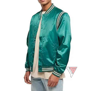 Custom High Quality Men's Winter Letterman Bomber <b>Jacket</b> Fashionable Puff Design <b>Zipper</b> Closure Sheep Fur Casual Sublimation - Product Image 4