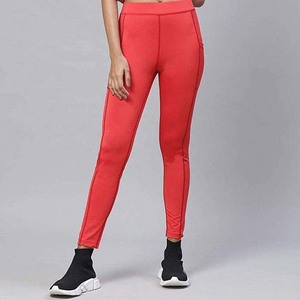 Leggings de Yoga de Cintura Alta y Largo Completo con Bolsillos, Color Sólido, Spandex, Nailon, Cintura Elástica, Pantalones con Estiramiento en Cuatro Direcciones - Product Image 3