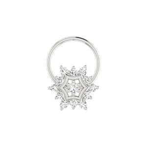 AJRETAIL Élégant clou de nez en diamant naturel rond taille brillant de 0,09 ct, motif floral, en or 14 carats, bijou de piercing ethnique pour femme - Product Image 3