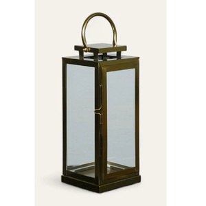 Lanterne à bougie décorative en métal et verre de luxe avec forme géométrique pour la décoration intérieure et extérieure - Product Image 6