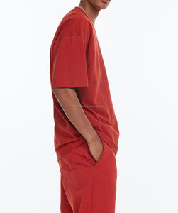 T-shirt uni 180gsm imprimé T-shirt pour hommes avec t-shirt imprimé surdimensionné en coton biologique vierge pour hommes - Product Image 2