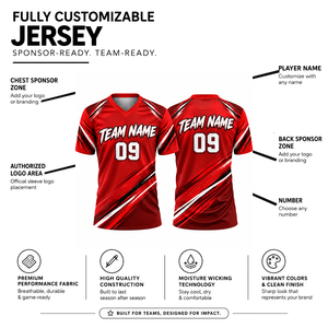 Maillot unisexe sublimé à col en V, manches courtes, anti-humidité, 100 % polyester, vêtements d'équipe pour adultes, vêtements de sport - Product Image 5