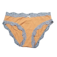 Couleur unie broderie à la mode femmes grande taille culotte coton respirant doux sexy confortable culotte pour les femmes de BD