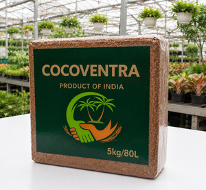 5Kg Export Grade Washed Cocopeat Block Low EC 6mm Sieved Grade With 80L Min Expansion For European Markets Manufactured In India - Product Image 1