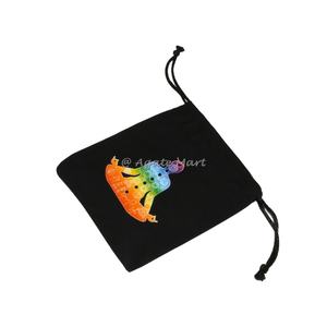 Bolsa de algodón negra con símbolo Buda de promoción reciclable con pedido personalizado - Product Image 1