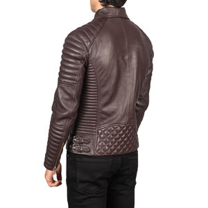 Blouson en cuir véritable tendance 2026 à double fermeture éclair, personnalisable (logo et couleur), blouson bomber en cuir élégant pour l'hiver - Product Image 2