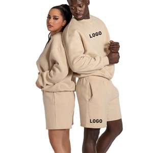 OEM 2026 Vente en gros Ensembles de shorts vierges personnalisables Streetwear pour hommes Ensemble 2 pièces sweat-shirt et short de jogging Unisexe - Product Image 1