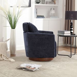 Sedia ergonomica per soggiorno con rotazione di 360 gradi dello schienale regolabile in morbido tessuto di ciniglia seduta comoda - Product Image 6