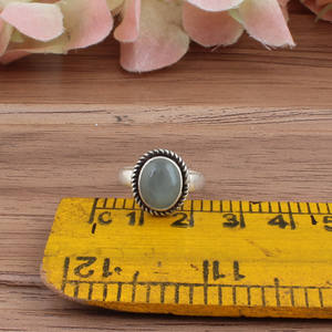 Bague en argent sterling 925 avec sertissage en bélière en aigue-marine naturelle, pierre précieuse bleu clair authentique, bijoux, pierre de naissance de mars, fête - Product Image 6