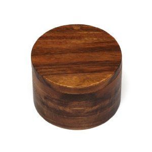 Totally Wooden Salt Cellar with Swivel Lid Acacia Wood Salt Cellar Bowl <b>Box</b> with Built-in Spoon to Avoid Dust - Product Image 3