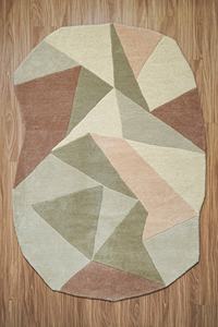 Tapis géométrique en laine tufté à la main, 3400 GSM, tailles personnalisées, tapis tufté pour salon - OEM/ODM d'Inde - Product Image 4