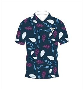 Polo pour homme bleu marine à imprimé feuilles, décontracté, à manches courtes, mode été, chemise de golf - Product Image 4