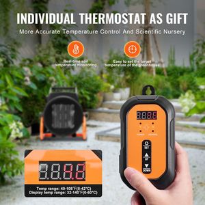 Termostato PTC da 1500W a riscaldamento rapido per serra con protezione dal surriscaldamento e 3 impostazioni di velocità per piccole tende da coltivazione e riscaldatore domestico - Product Image 3